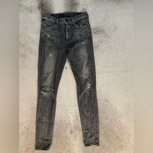 Citizens of Humanity distressed gray wash skinny jean